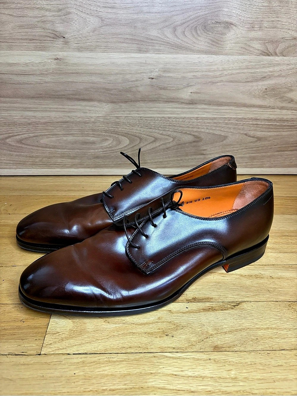 Santoni Archer Brown Leather Oxfords - Size 10.5